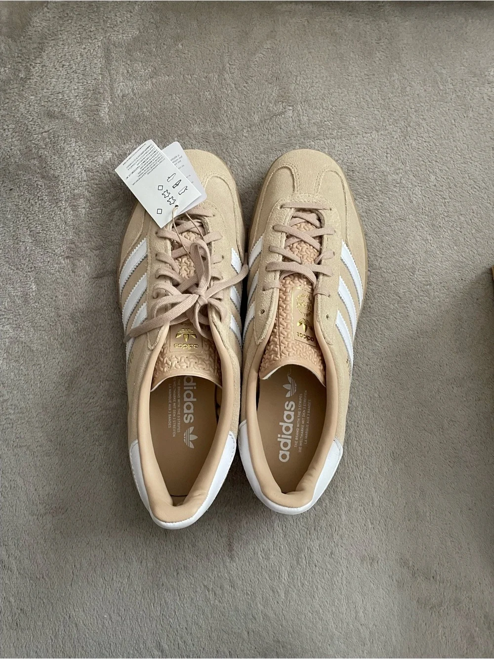 Adidas Gazelle Suede Sneakers - Beige/White Women’s Size 9 NWT - Picture 4 of 11
